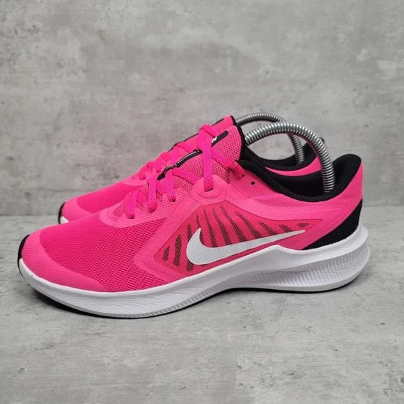 Nike Running Shoes Downshifter 10 Pink Black Sneaker Shoes Size 6.5Y Womens 8 - Picture 6 of 8